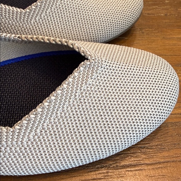 ROTHY’s The Flat Round Toe Flax Birdseye Grey and Cream - Picture 3 of 15